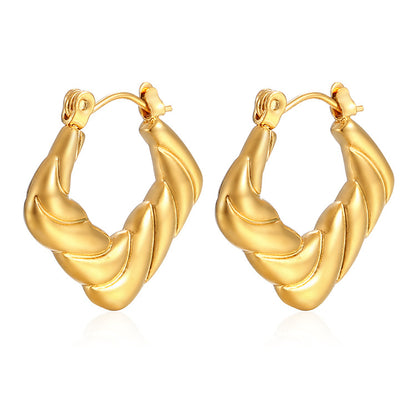 1 Pair Simple Style Classic Style Solid Color Plating Stainless Steel Gold Plated Earrings