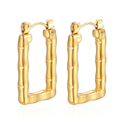 1 Pair Simple Style Classic Style Solid Color Plating Stainless Steel Gold Plated Earrings