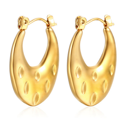 1 Pair Simple Style Classic Style Solid Color Plating Stainless Steel Gold Plated Earrings