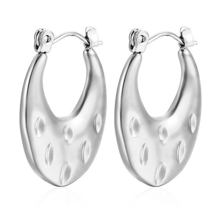 1 Pair Simple Style Classic Style Solid Color Plating Stainless Steel Gold Plated Earrings