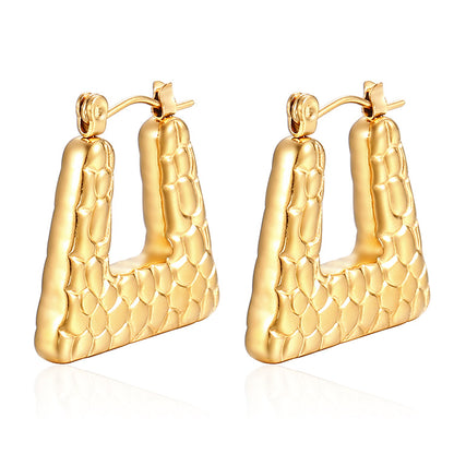 1 Pair Simple Style Classic Style Solid Color Plating Stainless Steel Gold Plated Earrings