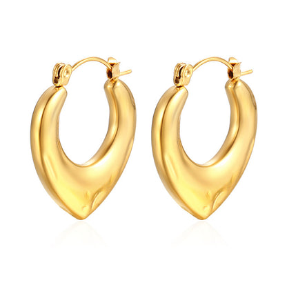 1 Pair Simple Style Classic Style Solid Color Plating Stainless Steel Gold Plated Earrings