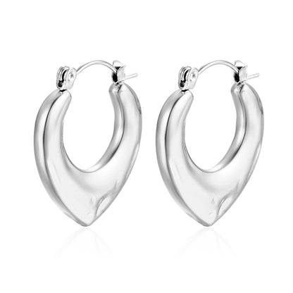 1 Pair Simple Style Classic Style Solid Color Plating Stainless Steel Gold Plated Earrings