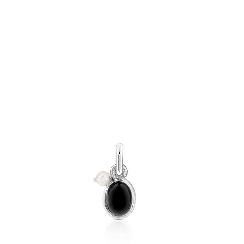 Elegant Oval Sterling Silver Inlay Artificial Gemstones Charms