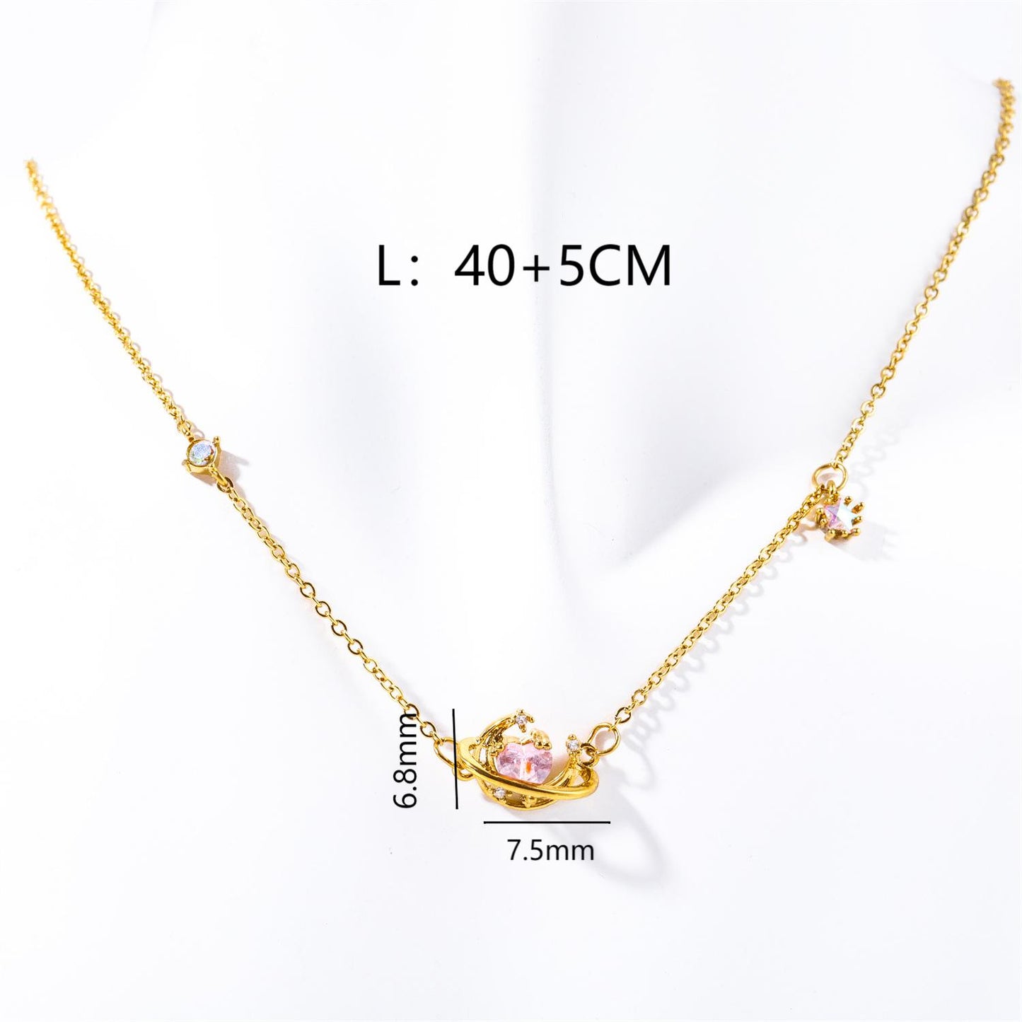 Simple Style Moon Butterfly Stainless Steel Plating 18k Gold Plated Necklace