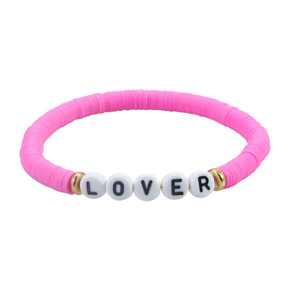 Simple Style Letter Number Soft Clay Beaded Unisex Bracelets