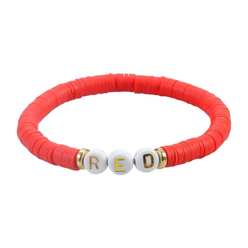 Simple Style Letter Number Soft Clay Beaded Unisex Bracelets