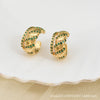 1 Pair Simple Style Geometric Plating Copper Zircon Ear Studs