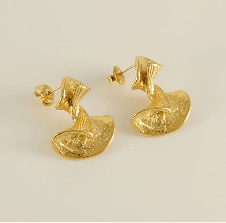 1 Pair Simple Style Classic Style Solid Color Plating Titanium Steel 18k Gold Plated Ear Studs