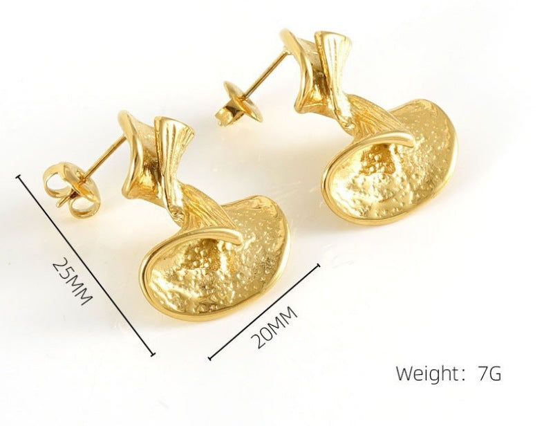 1 Pair Simple Style Classic Style Solid Color Plating Titanium Steel 18k Gold Plated Ear Studs