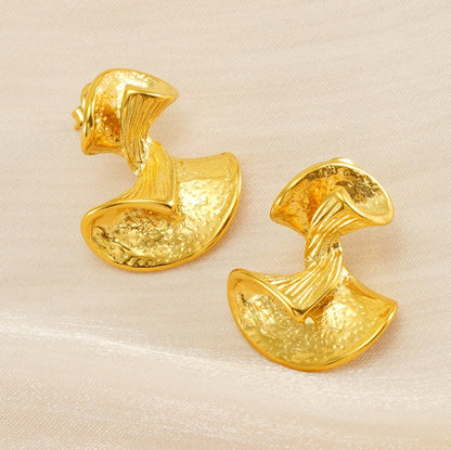 1 Pair Simple Style Classic Style Solid Color Plating Titanium Steel 18k Gold Plated Ear Studs