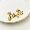 1 Pair Lady Flower Plating Inlay Stainless Steel Pearl Gold Plated Ear Studs