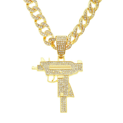 Hip-hop Solid Color Alloy Inlay Zircon Men's Pendant Necklace