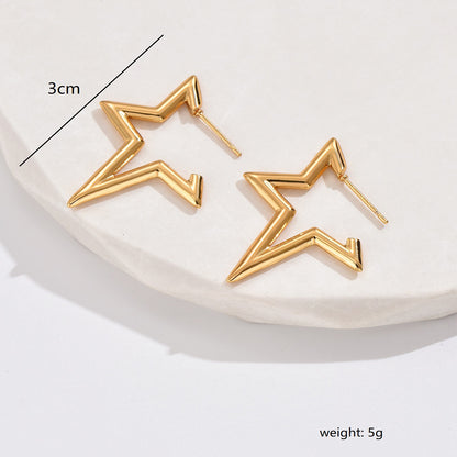 1 Pair Modern Style Simple Style Leaf Star Fish Plating Stainless Steel Ear Studs