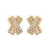 1 Pair Elegant Luxurious Color Block Plating Inlay Copper Zircon 18k Gold Plated Ear Studs