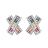 1 Pair Elegant Luxurious Color Block Plating Inlay Copper Zircon 18k Gold Plated Ear Studs