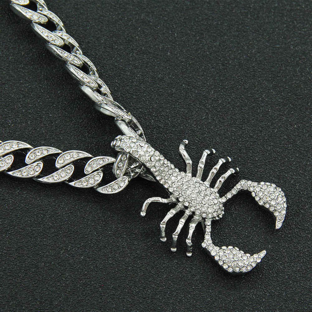 Hip-hop Scorpion Alloy Inlay Zircon Men's Pendant Necklace