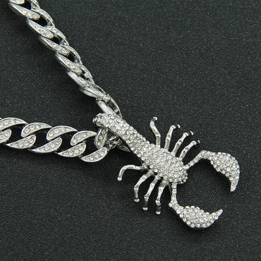 Hip-hop Scorpion Alloy Inlay Zircon Men's Pendant Necklace