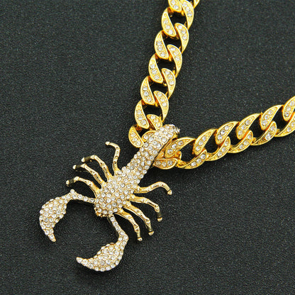 Hip-hop Scorpion Alloy Inlay Zircon Men's Pendant Necklace