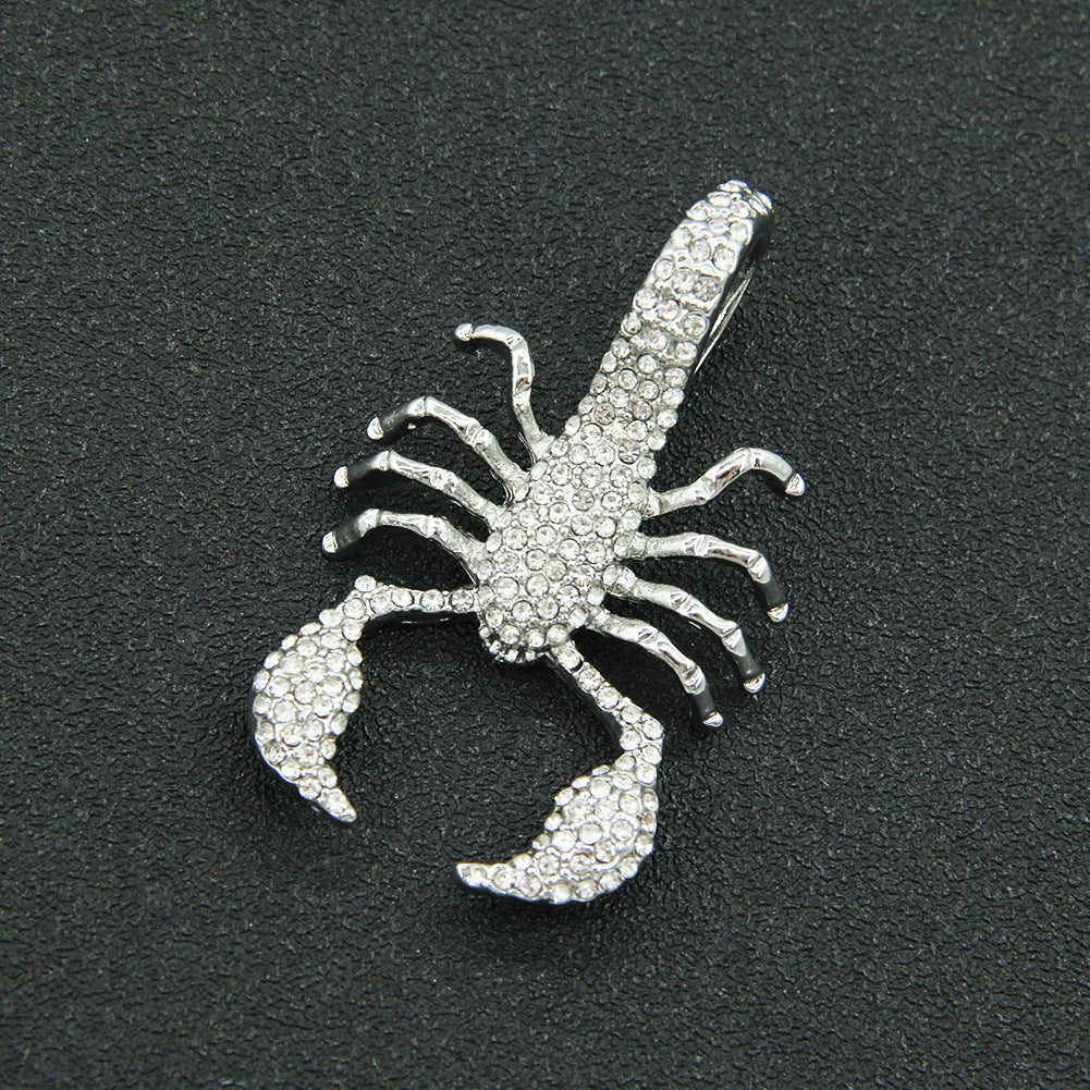 Hip-hop Scorpion Alloy Inlay Zircon Men's Pendant Necklace