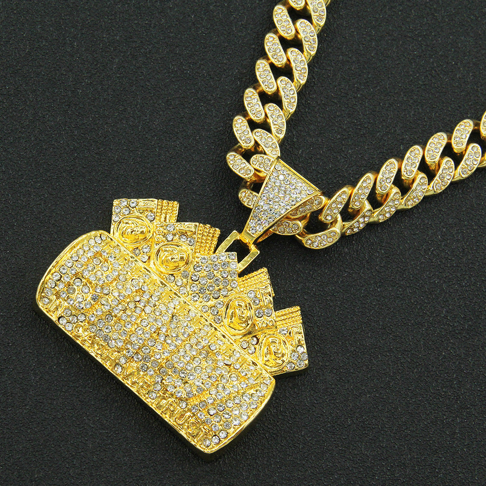 Hip-hop Solid Color Alloy Inlay Zircon Men's Pendant Necklace