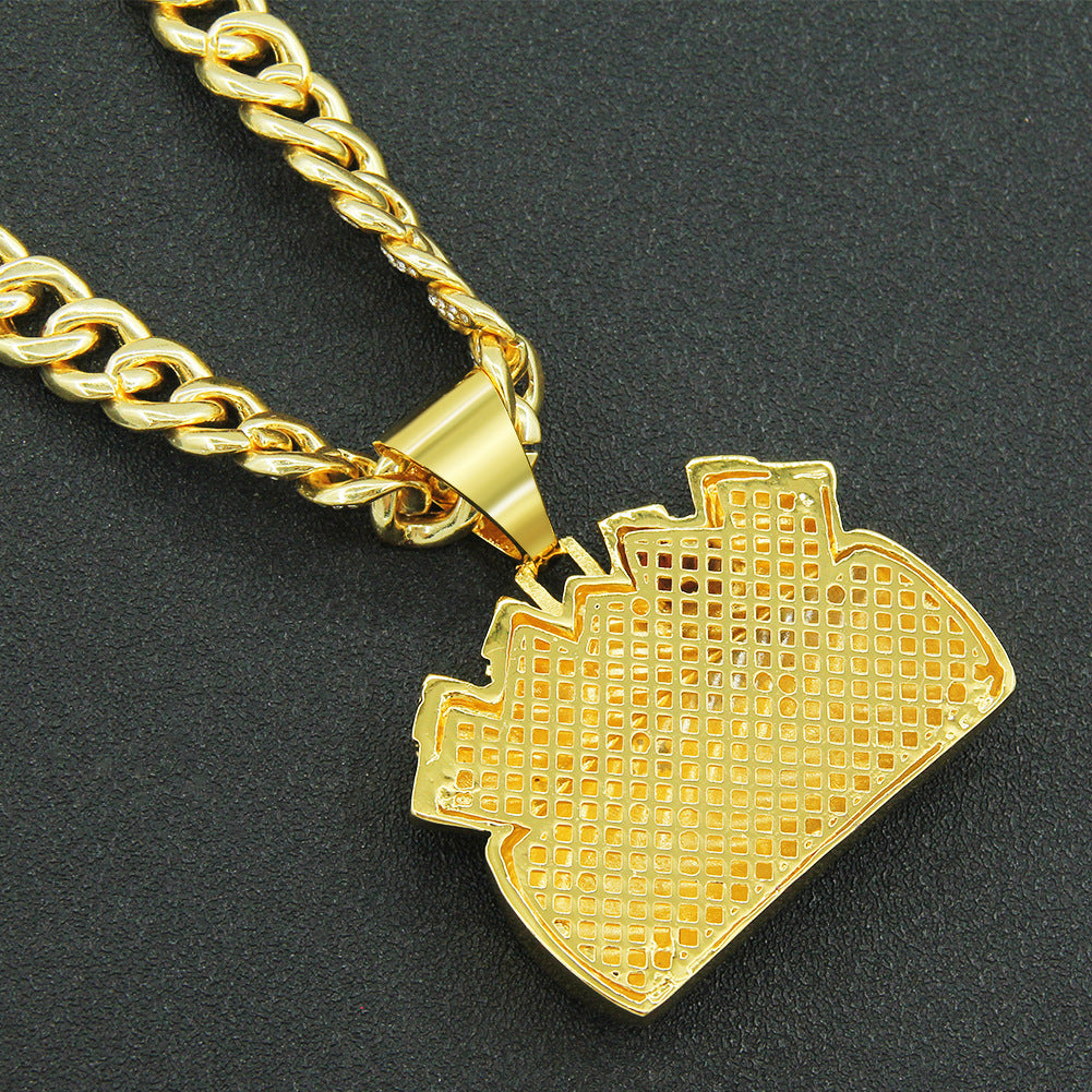 Hip-hop Solid Color Alloy Inlay Zircon Men's Pendant Necklace