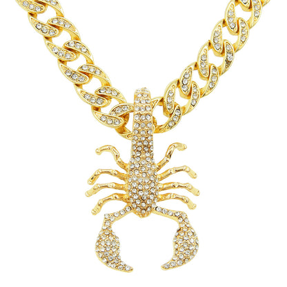 Hip-hop Scorpion Alloy Inlay Zircon Men's Pendant Necklace