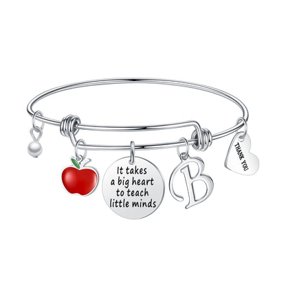 Casual Elegant Classic Style Letter Heart Shape Stainless Steel Plating Gold Plated Bangle