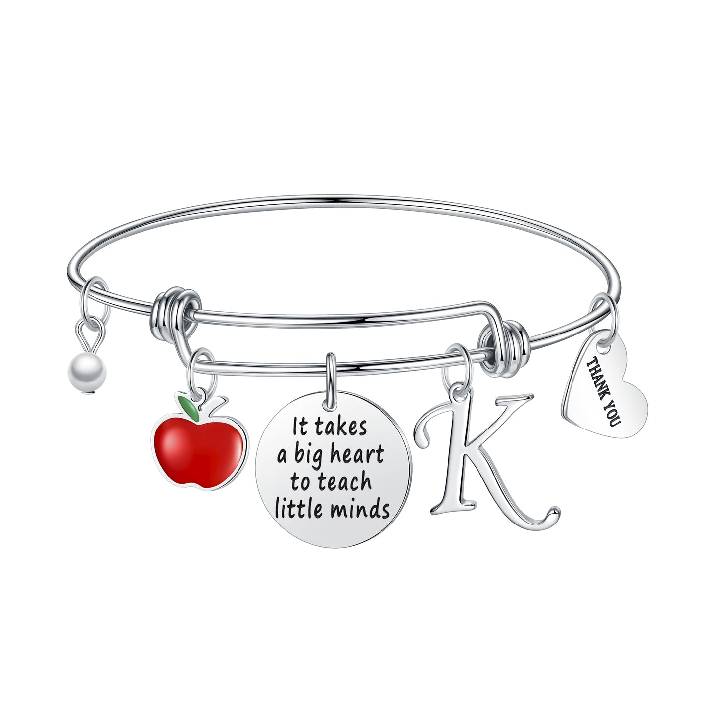 Casual Elegant Classic Style Letter Heart Shape Stainless Steel Plating Gold Plated Bangle