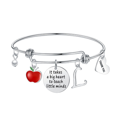 Casual Elegant Classic Style Letter Heart Shape Stainless Steel Plating Gold Plated Bangle