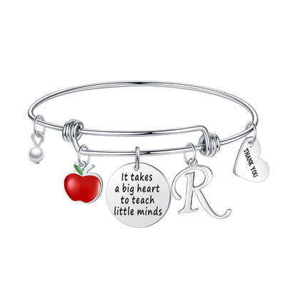 Casual Elegant Classic Style Letter Heart Shape Stainless Steel Plating Gold Plated Bangle