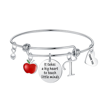 Casual Elegant Classic Style Letter Heart Shape Stainless Steel Plating Gold Plated Bangle