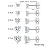 5 Pairs Elegant Simple Style Solid Color Heart Copper Zircon White Gold Plated Ear Studs