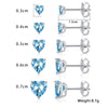 5 Pairs Elegant Simple Style Solid Color Heart Copper Zircon White Gold Plated Ear Studs