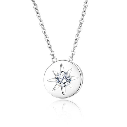 Simple Style Star Sterling Silver Plating Inlay Zircon Pendant Necklace