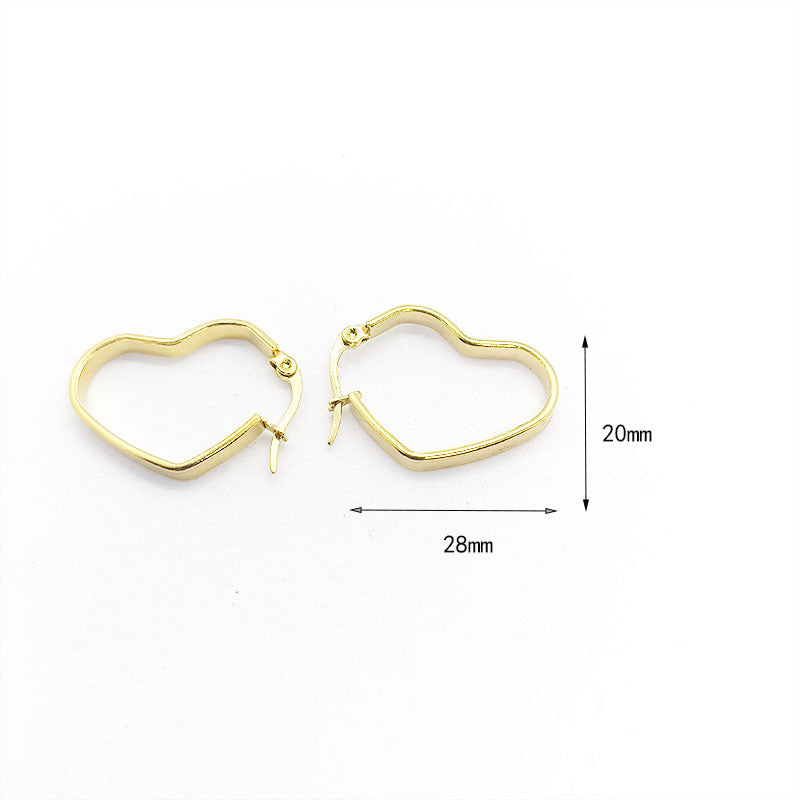 1 Pair Simple Style Solid Color Plating Stainless Steel 18k Gold Plated Hoop Earrings