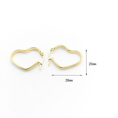 1 Pair Simple Style Solid Color Plating Stainless Steel 18k Gold Plated Hoop Earrings