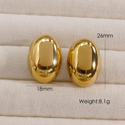 1 Pair Simple Style Solid Color Plating Titanium Steel Gold Plated Ear Studs