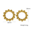 1 Pair Simple Style Classic Style Solid Color Plating Stainless Steel Gold Plated Ear Studs