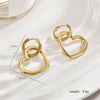 1 Pair Simple Style Commute Heart Shape Polishing Plating Stainless Steel 18k Gold Plated Drop Earrings