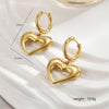 1 Pair Simple Style Commute Heart Shape Polishing Plating Stainless Steel 18k Gold Plated Drop Earrings