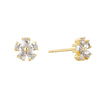 1 Pair Simple Style Flower Plating Inlay Copper Zircon 18k Gold Plated Ear Studs