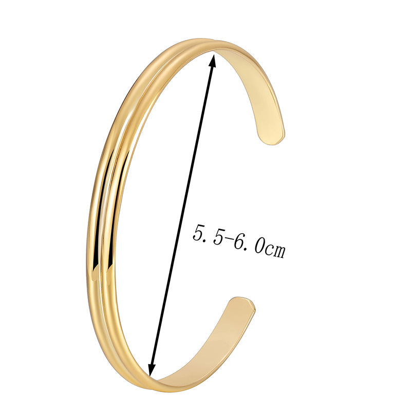 Casual Simple Style Solid Color Copper Plating Inlay Zircon 18k Gold Plated Bangle