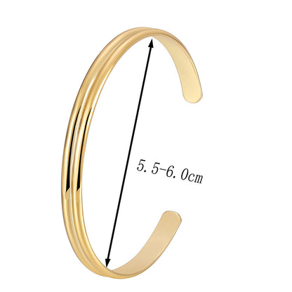 Casual Simple Style Solid Color Copper Plating Inlay Zircon 18k Gold Plated Bangle