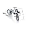 1 Piece Streetwear Cross Stainless Steel Ear Studs