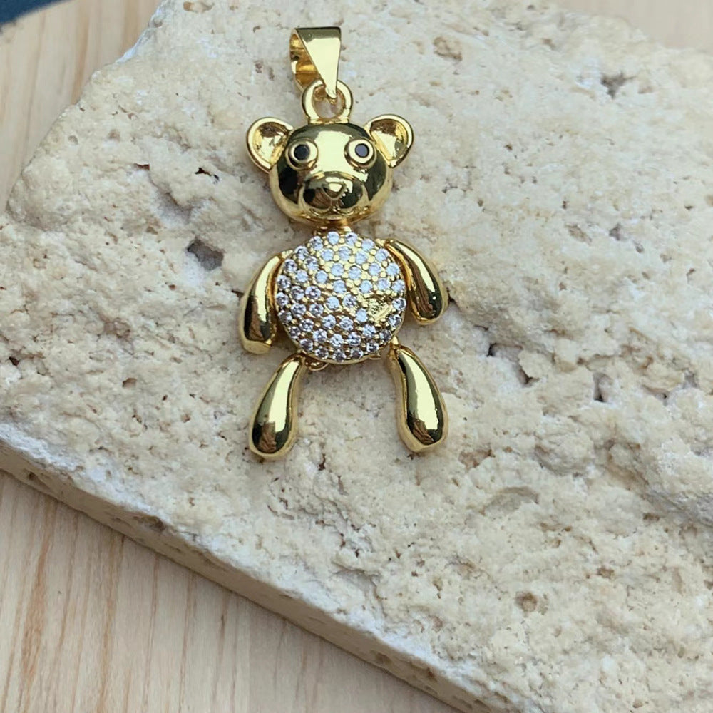 Cartoon Style Animal Copper Plating Inlay Rhinestones Charms