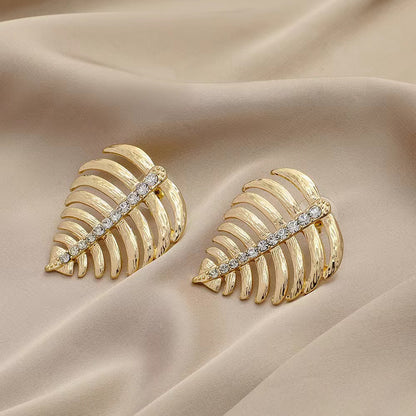 1 Pair Simple Style Solid Color Plating Inlay Alloy Artificial Rhinestones Gold Plated Ear Studs