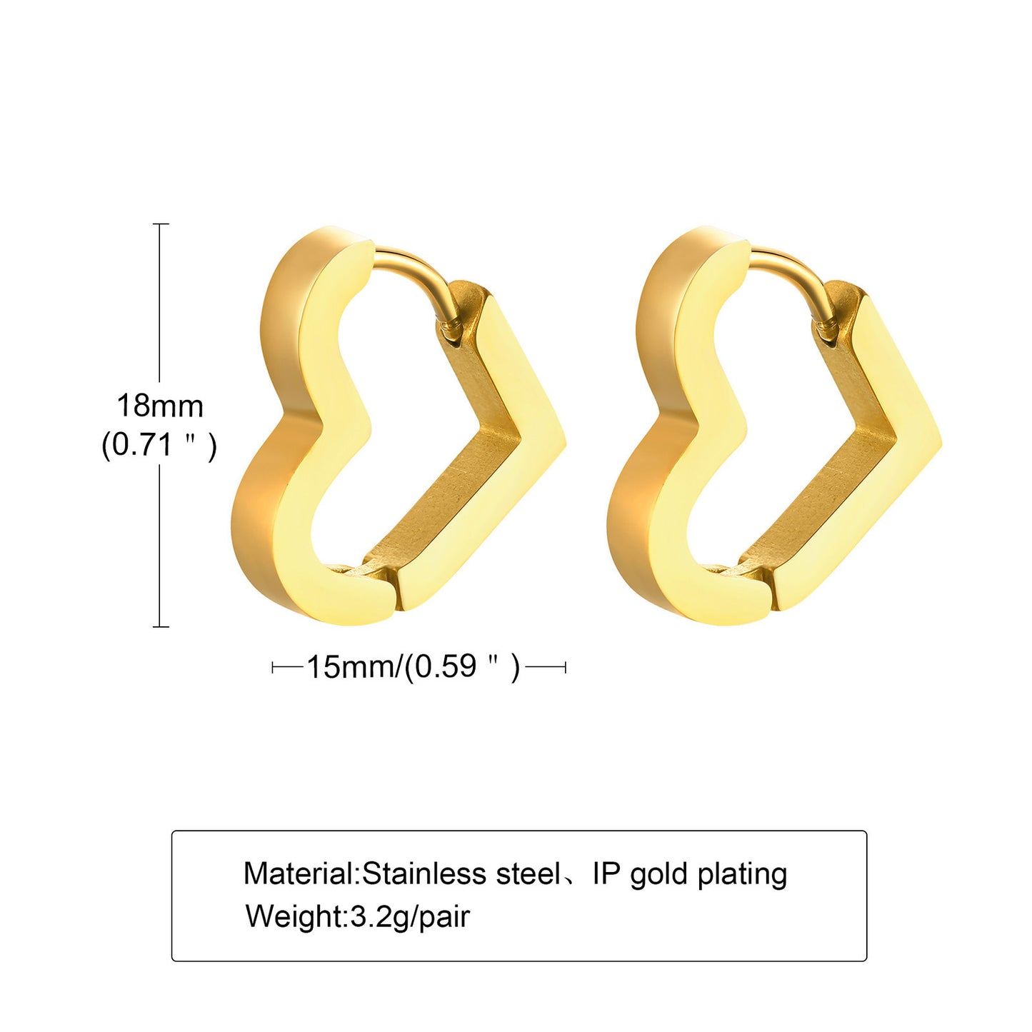 1 Pair Simple Style Geometric Titanium Steel Plating Hoop Earrings