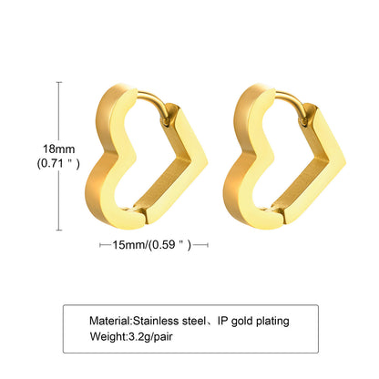 1 Pair Simple Style Geometric Titanium Steel Plating Hoop Earrings