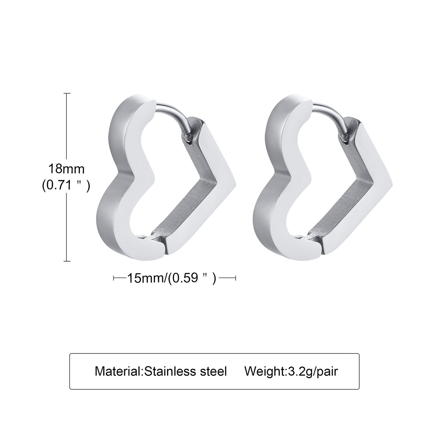 1 Pair Simple Style Geometric Titanium Steel Plating Hoop Earrings